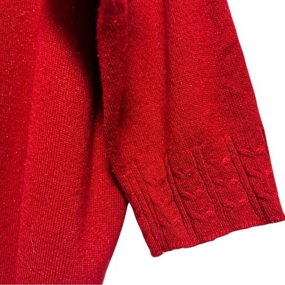 Laura Scott Red Shimmer Cowl Neck Knit Sweater Size 3XL - Picture 6 of 13